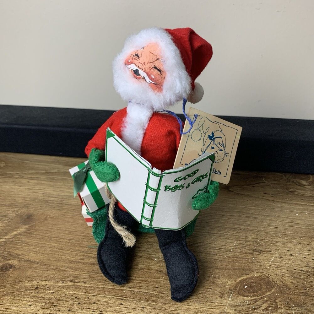 Annalee Santa Claus 8" Presents Good Boys Girls List 1991 Vintage Christmas